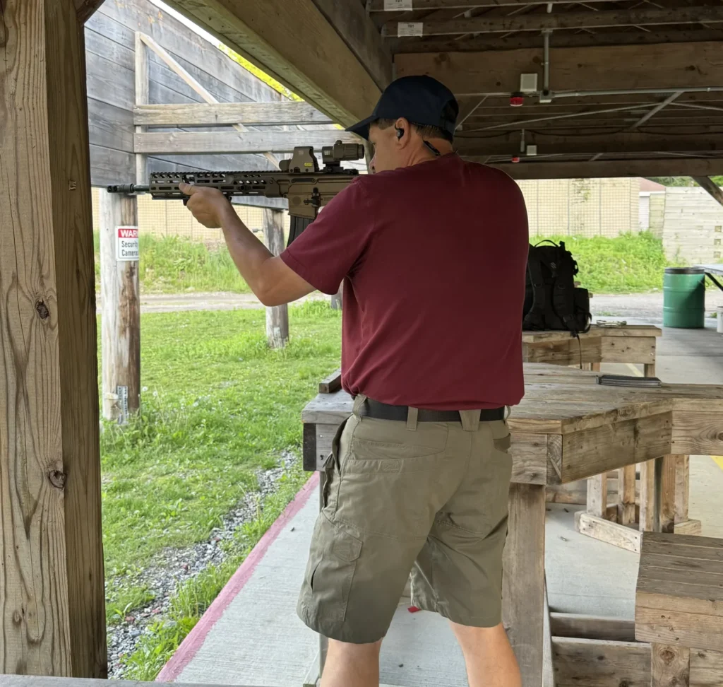 CFC Tactical Owner at the Range shooting a rifle